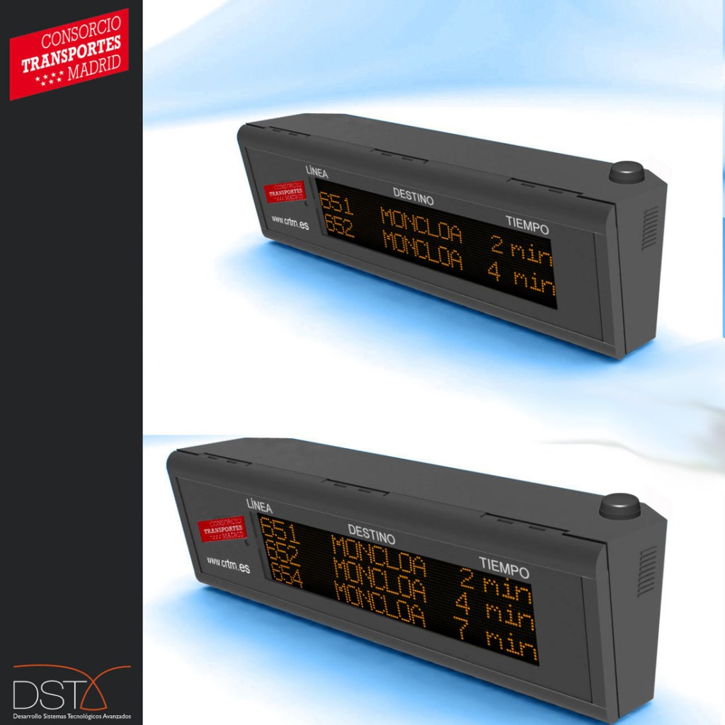 CRTM paneles de los buses de Madrid